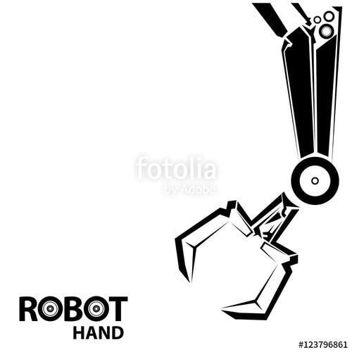 Robot Hand Logo - Vector Robotic Arm Symbol. Robot Hand. Stock Image And Royalty Free