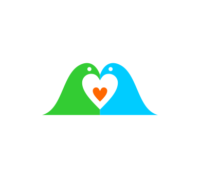 Love Birds Logo - Vector art two love birds hearten logo download. Vector Logos Free