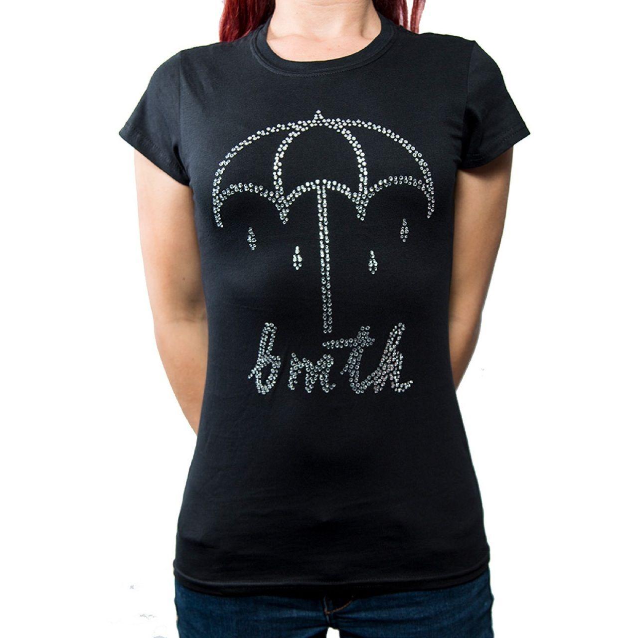 T Umbrella Logo - Bring me the Horizon T Shirt Diamante Umbrella Logo Womens Skinny ...