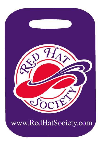 Red Hat Society Logo - REd Hat Society Logo Luggage Tag, Red Hat Society, Red Hat Travel