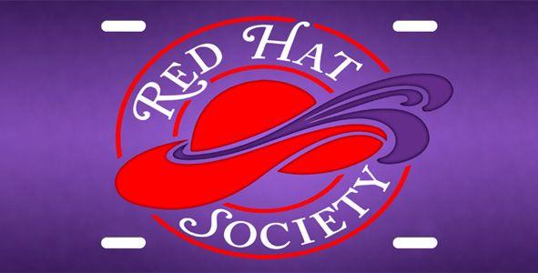 Red Hat Society Logo - Red Hat Society, License Plate, License Tag, Novelty License Plate ...