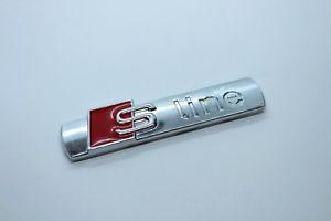 Red and Silver S Logo - Audi S Line Silver Boot Badge Red Logo Wing Rear Chrome Emblem ...