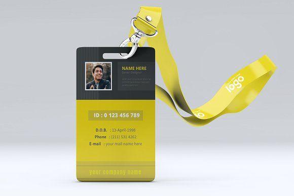 Looks Like a Black and Yellow D Logo - Black and Yellow ID Card Design Stationery Templates Creative Market