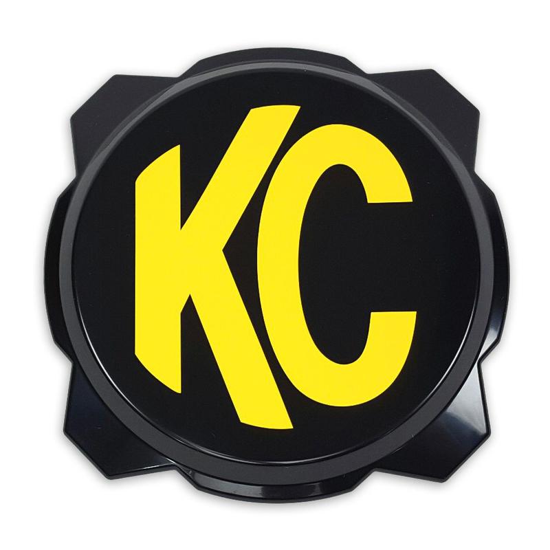 Looks Like a Black and Yellow D Logo - KC GRAVITY® PRO6 BLACK LIGHT COVER WITH YELLOW KC LOGO