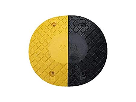 Looks Like a Black and Yellow D Logo - The Workplace Depot Heavy Duty High Visibility Speed Bumps Circular