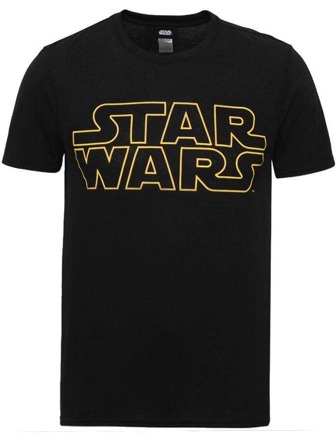 Looks Like a Black and Yellow D Logo - Star Wars Logo Crew Neck T-Shirt in Black / Yellow | Tokyo Laundry