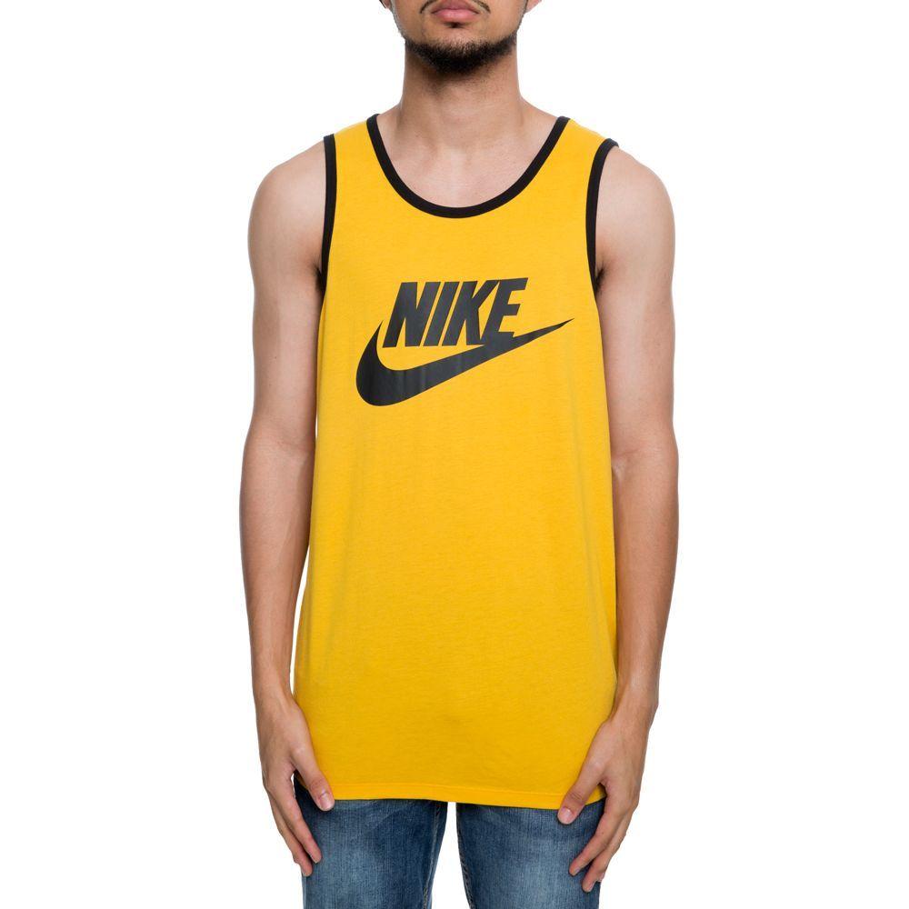 Looks Like a Black and Yellow D Logo - Men's Nike Sportswear Tank Ace Logo Yellow Ochre Black Black