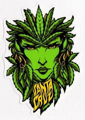 Cool Weed Logo - Santa Cruz Weed Goddess Skateboard Sticker. Mary Jane