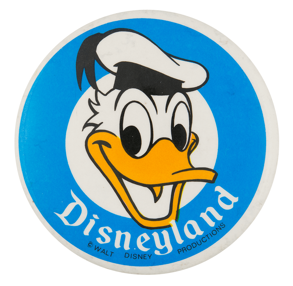 Donald Duck Logo - Disneyland Donald Duck. Busy Beaver Button Museum