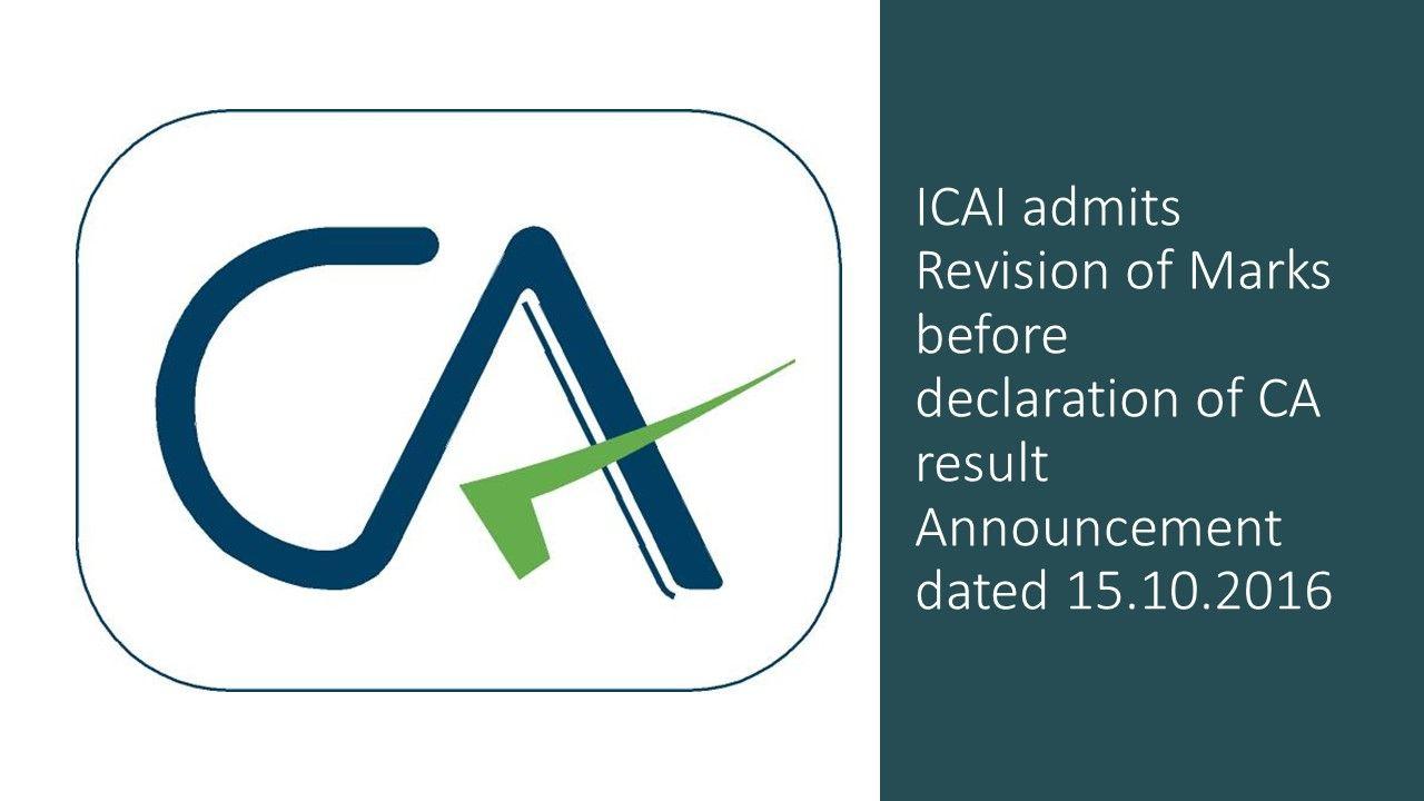 C&A Logo - ICAI admits Revision of Marks before declaration of CA result