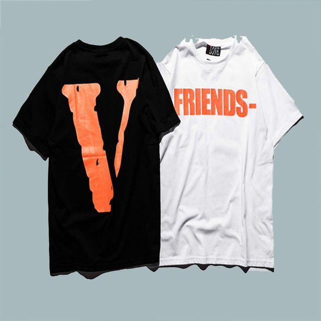 Vlone V Logo - summer letter printing vlone T shirt Men Women hip hopTees Fashion V
