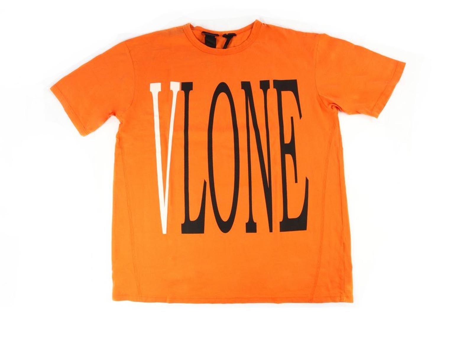 Vlone V Logo - Vlone OG Logo White V Tee Orange