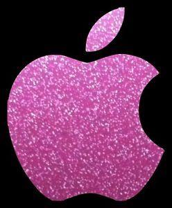 Pink Apple Logo - Apple Logo Skin Pink Glitter Vinyl Film Decal Sticker New Mac Book ...
