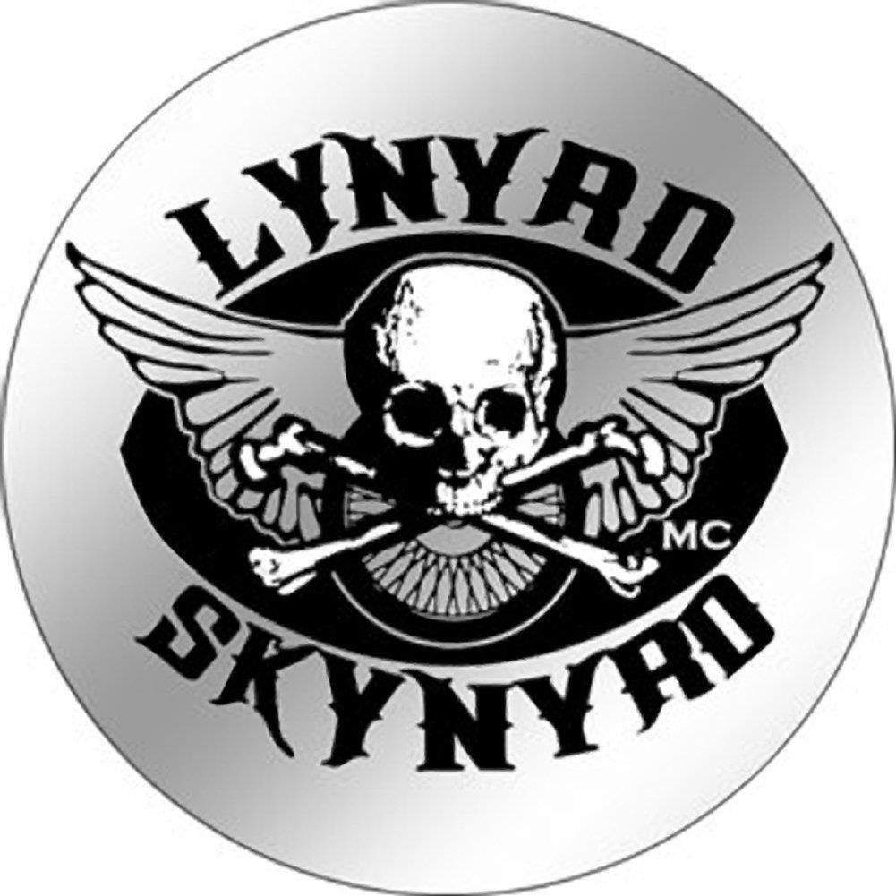 Lynyrd Skynyrd Logo - Lynyrd Skynyrd Skull With Logo Silver Button – RockMerch