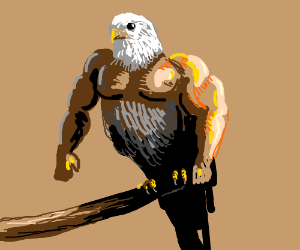 Buff Eagle Logo - Half Man, Half Eagle, All Buff drawing