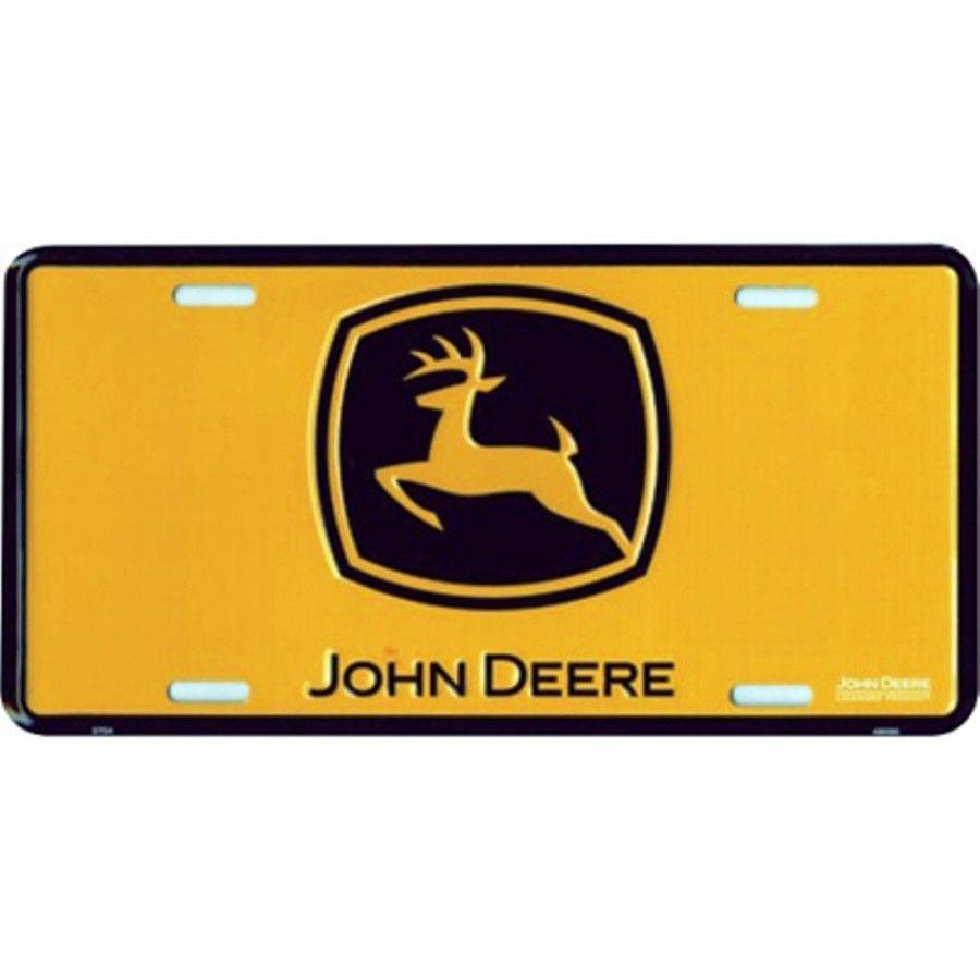 John Deere Construction Logo - John Deere Construction Yellow License Plate | RunGreen.com | John ...