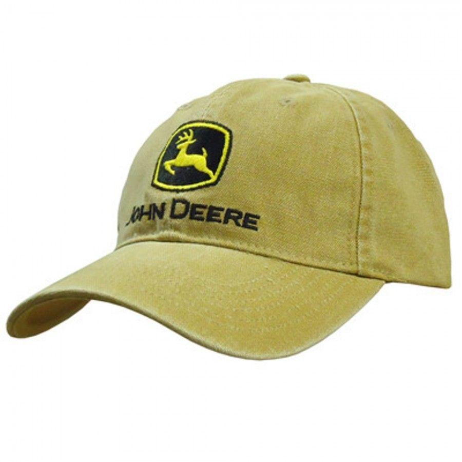 John Deere Construction Logo - John Deere Construction Logo Khaki Canvas Cap Deere