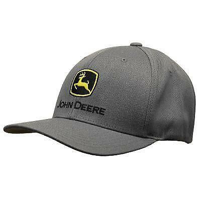 John Deere Construction Logo - John Deere Gray Stretch Fit Hat With Embroidered Construction Logo