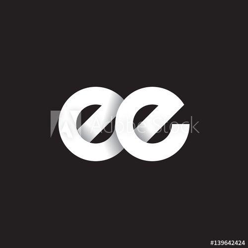 Linked in Black and White Logo - Initial lowercase letter ee, linked circle rounded logo with shadow ...