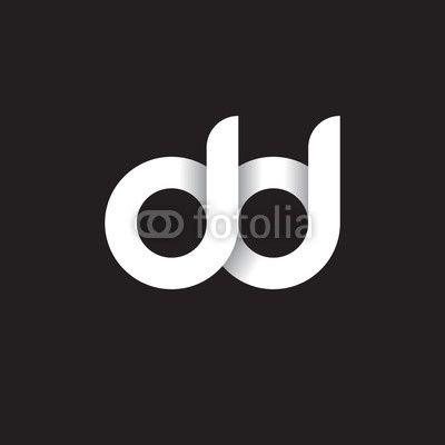 Linked in Black and White Logo - Initial lowercase letter dd, linked circle rounded logo with shadow ...