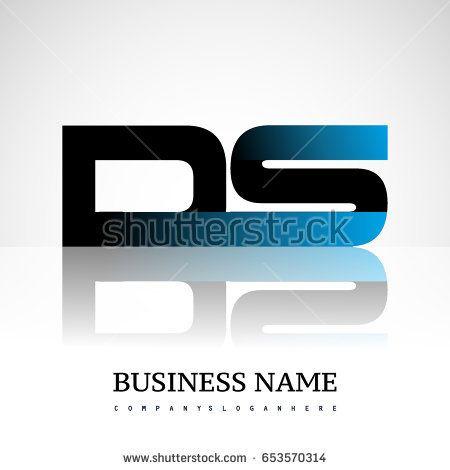 Linked in Black and White Logo - Initial letter DS uppercase modern and simple logo linked blue