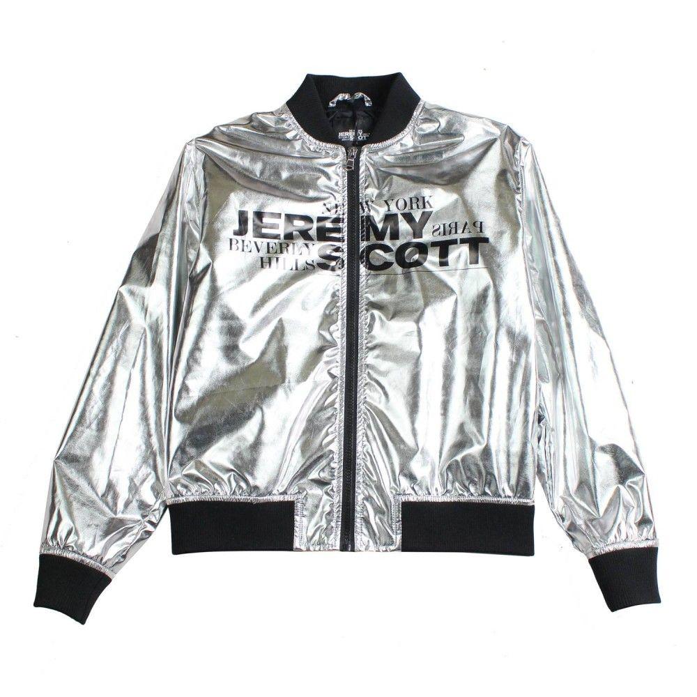Jeremy Scott Logo - Silver jeremy scott logo bomber jacket by Jeremy Scott Kids - Ivana ...