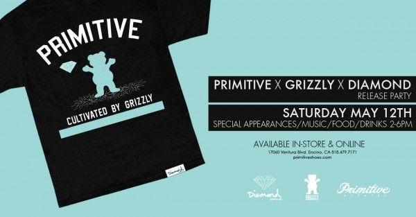 Primitive Grizzly Diamond Logo - Primitive x Grizzly x Diamond Release Party: May 12 | TransWorld ...