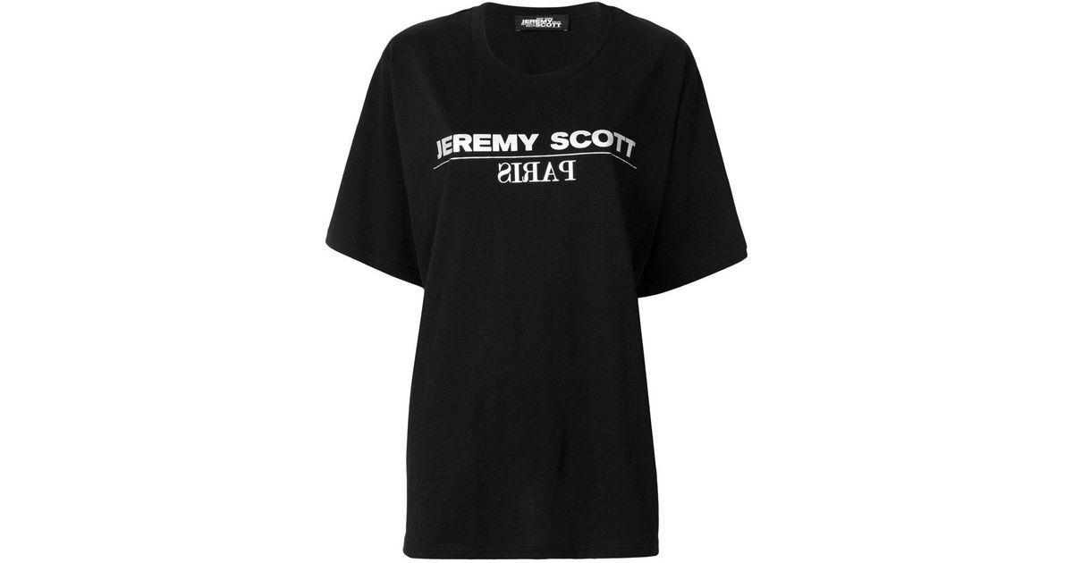 Jeremy Scott Logo - Lyst - Jeremy Scott Logo Print Oversized T-shirt in Black
