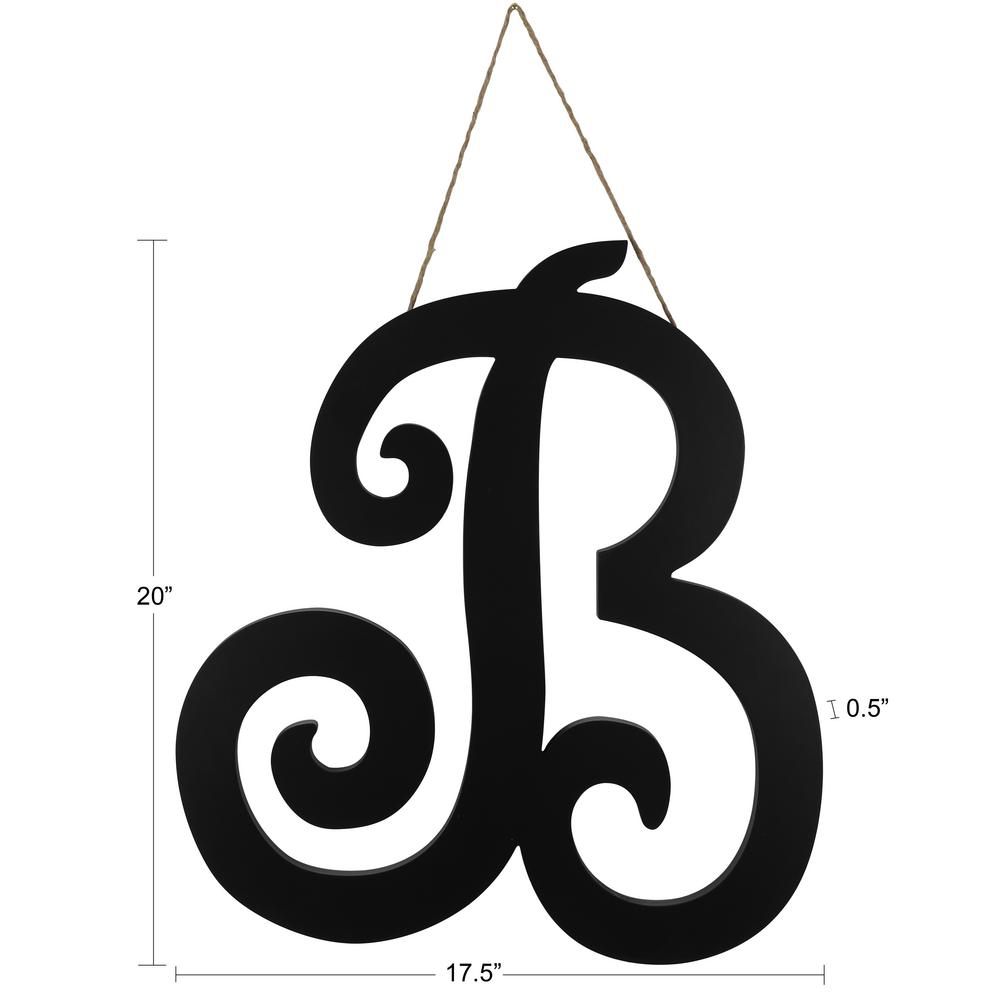 Black Script B Logo - Decor Therapy 20 In. Black B Script Letter AC2833 Home Depot