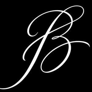 Black Script B Logo - B is for Bodacious White B in Script with Black Background