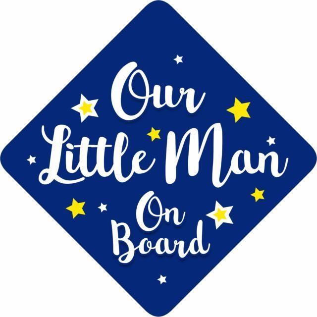 Little Man Blue Logo - Little Man Baby on Board Car Window Sign Non Personalised Blue White