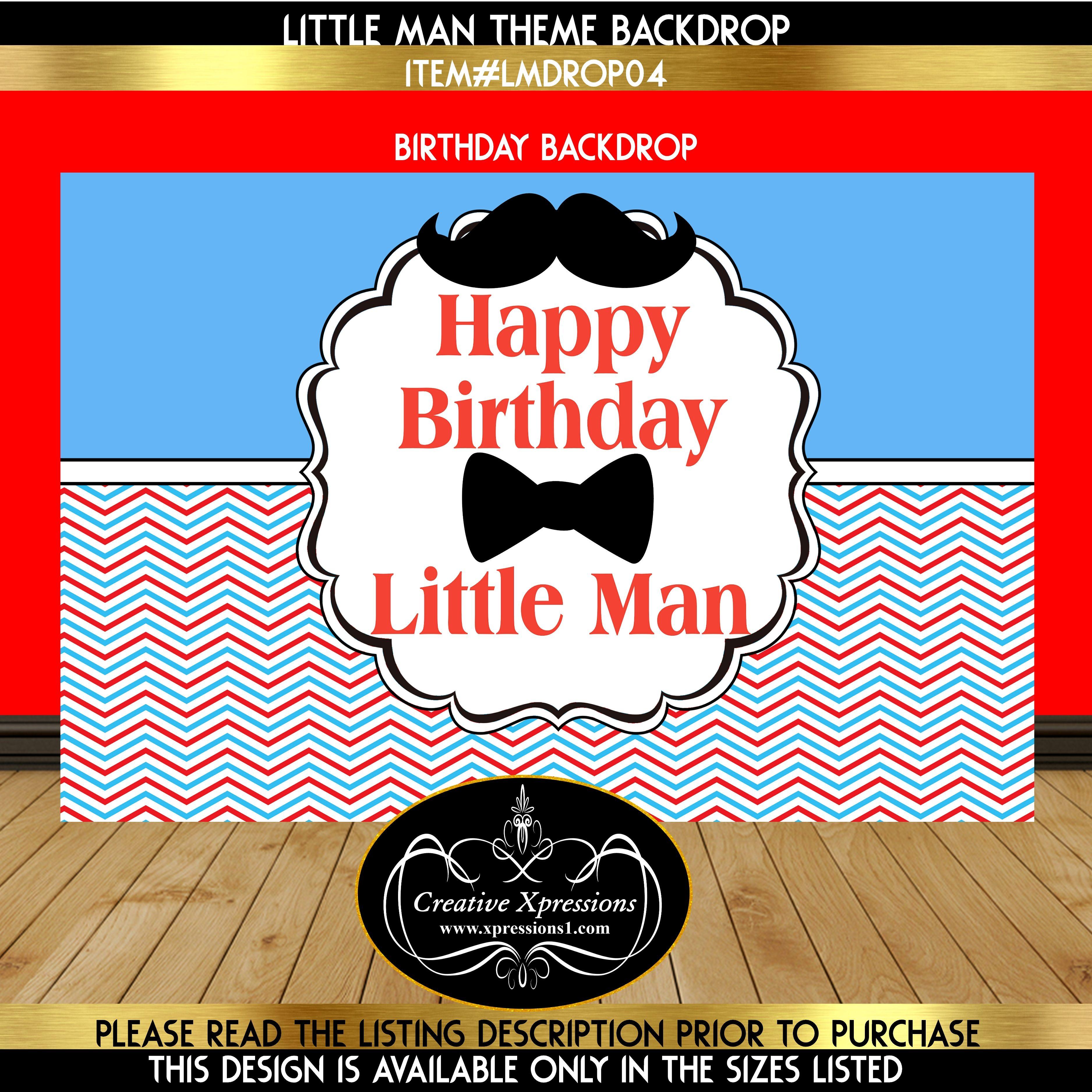 Little Man Blue Logo - Little Man Blue and Red with Chevron Stripes