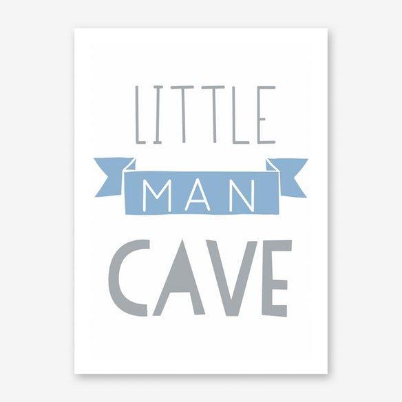 Little Man Blue Logo - Little Man Cave Blue Wall Art Print | Free Shipping | Fy