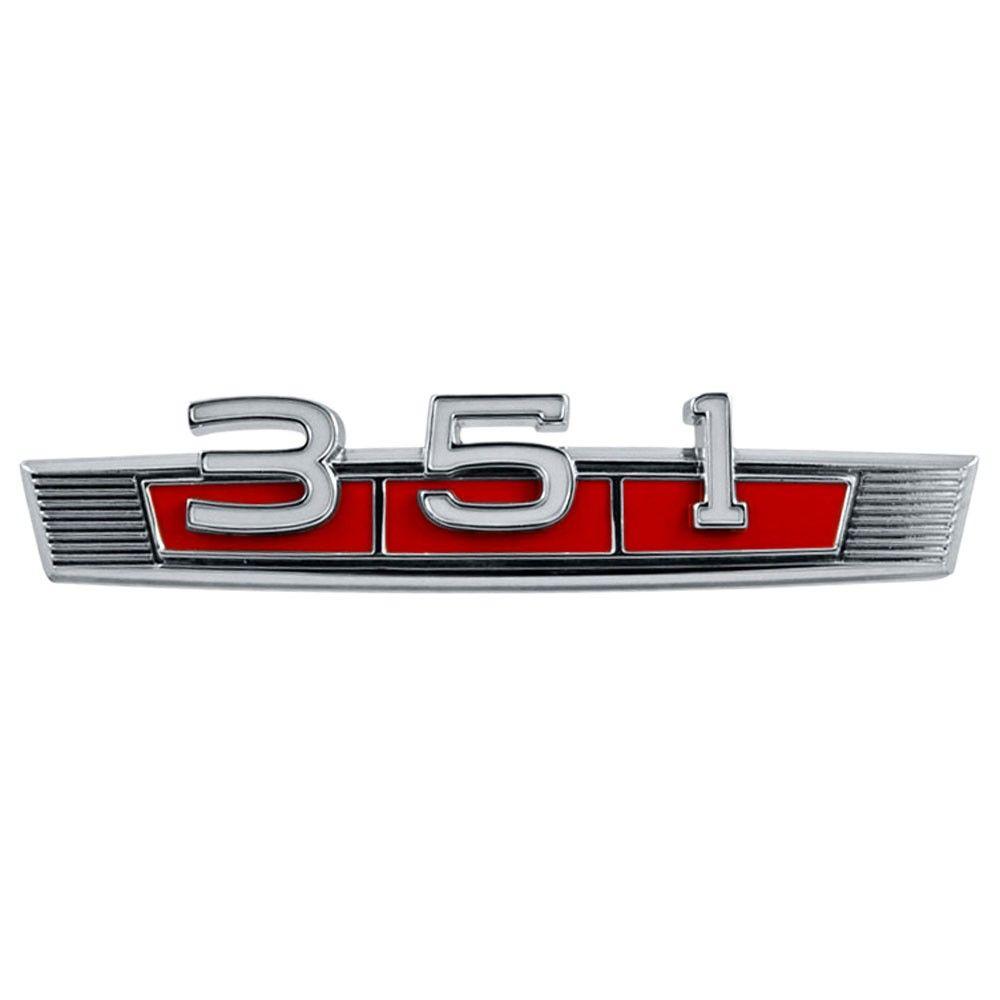 Red Bronco Logo - Bronco Fender Emblem 351 Red 1966-1977 | CJ Pony Parts