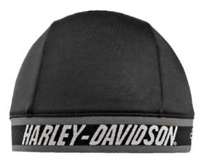 Black Script B Logo - Harley Davidson Men's H D Script B&S Logo Skull Cap, Black & Gray
