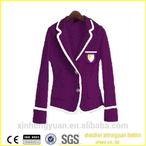 Purple School Logo - Casual College School Student Purple Uniforms Blazer,Embroidered ...