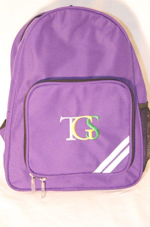 Purple School Logo - Small purple school backpack with TGS logo | The Gower School