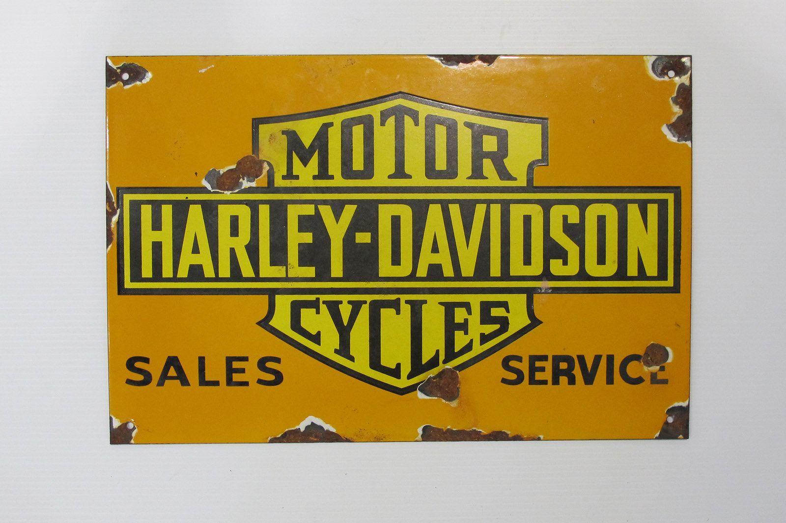 Ship Fog Logo - Sold: 1 x Harley Davidson Enamel Sign & Brass Tyfon Ship Fog Horn