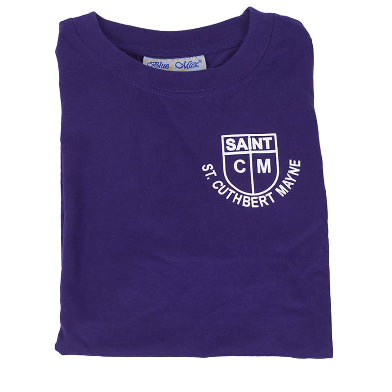 Purple School Logo - SCM Purple PE Shirt with School Logo