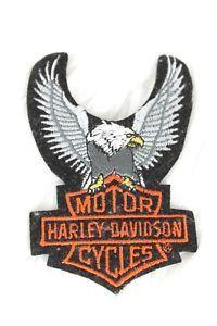 Orange Eagle Logo - New Harley Davidson Motor Cycles Embroidered Patch Eagle Logo Black ...