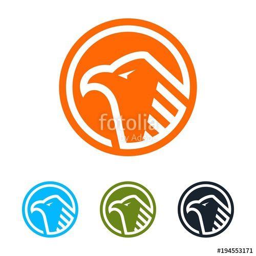 Orange Eagle Logo - Eagle Head Circle Logo, Orange Color Eagle Logo