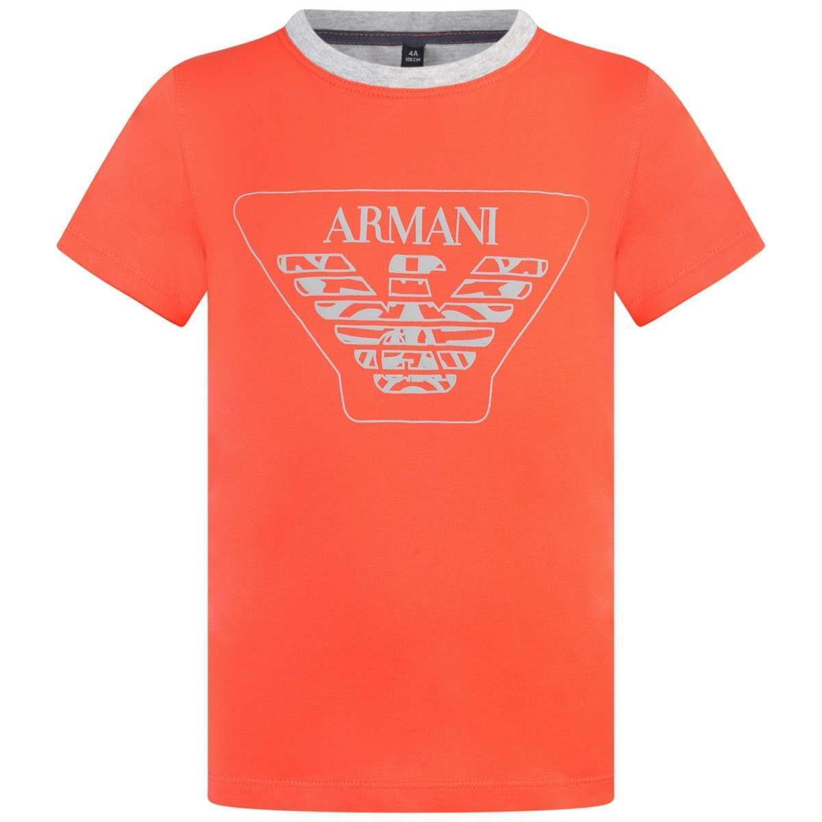Orange Eagle Logo - Armani Boys Orange Eagle Logo Print Top