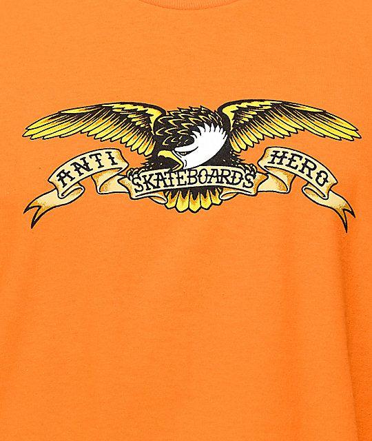 Orange Eagle Logo - Anti Hero Eagle Orange T-Shirt | Zumiez