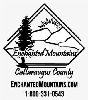 Round Black and White Mountain Logo - Enchanted Mountains Black & White Logo With Url And A Daughter