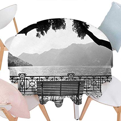 Round Black and White Mountain Logo - RoundTable Cloth Dinner Picnic Cloth Home Decoration, 54