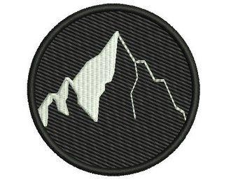 Round Black and White Mountain Logo - Black white mountain