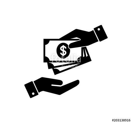 Cash Payment Logo - Hand holding money. Hand with banknotes. Cash payment and receiving ...