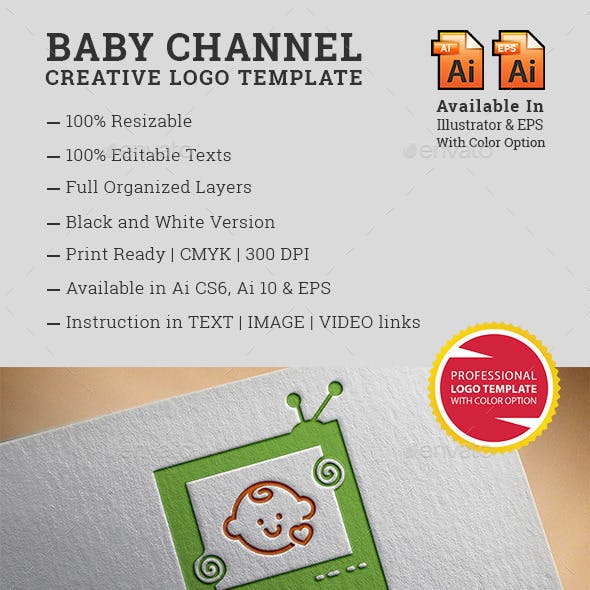 Baby Channel Logo - Creative Baby Channel Logo Template by Typography_Prime | GraphicRiver