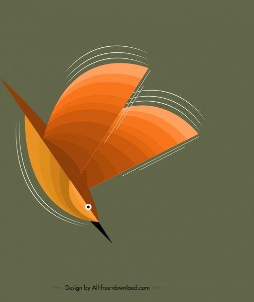 Flying Sparrow Logo - Bird background flying sparrow icon colored classical design Free ...