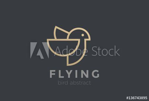 Flying Sparrow Logo - Flying Bird abstract Logo design vector Linear. Sparrow Logotype ...